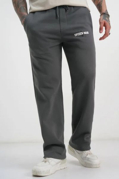 Grey Spider-Man Baggy Printed Track Pants