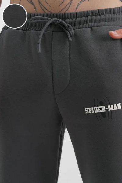 Grey Spider-Man Baggy Printed Track Pants