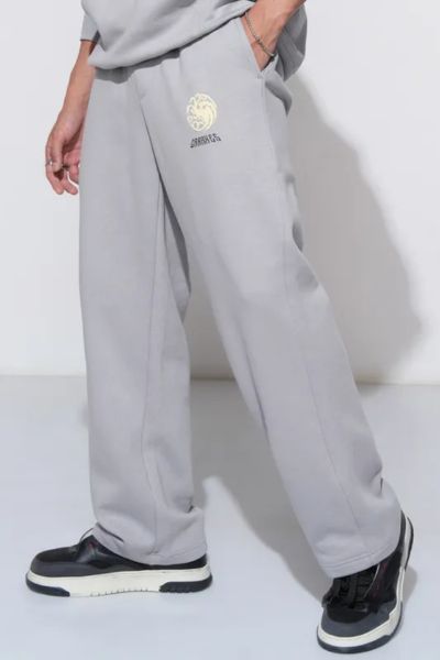 Grey Game Of Thrones Straight Fit Printed Track Pants