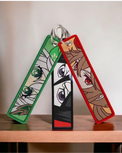 Anime Embroidered Jet Tag Keychain